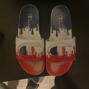 I’m selling champion slide for $20 coler is red white and blue in Austin Tx
